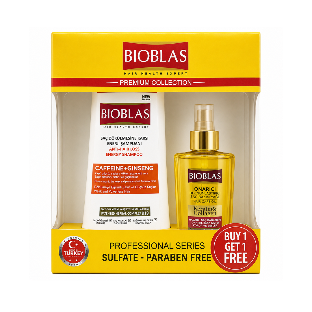 Bioblas Caffeine Shampoo+Keratin Oil Value Pack