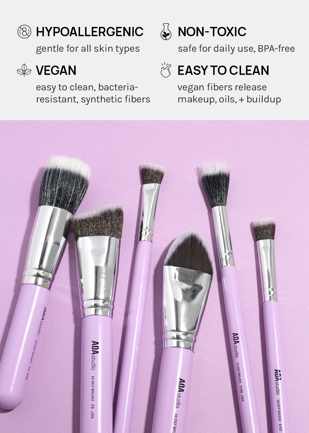 AOA UltraViolet Single Brush – E110 Small Chisel Contour Brush