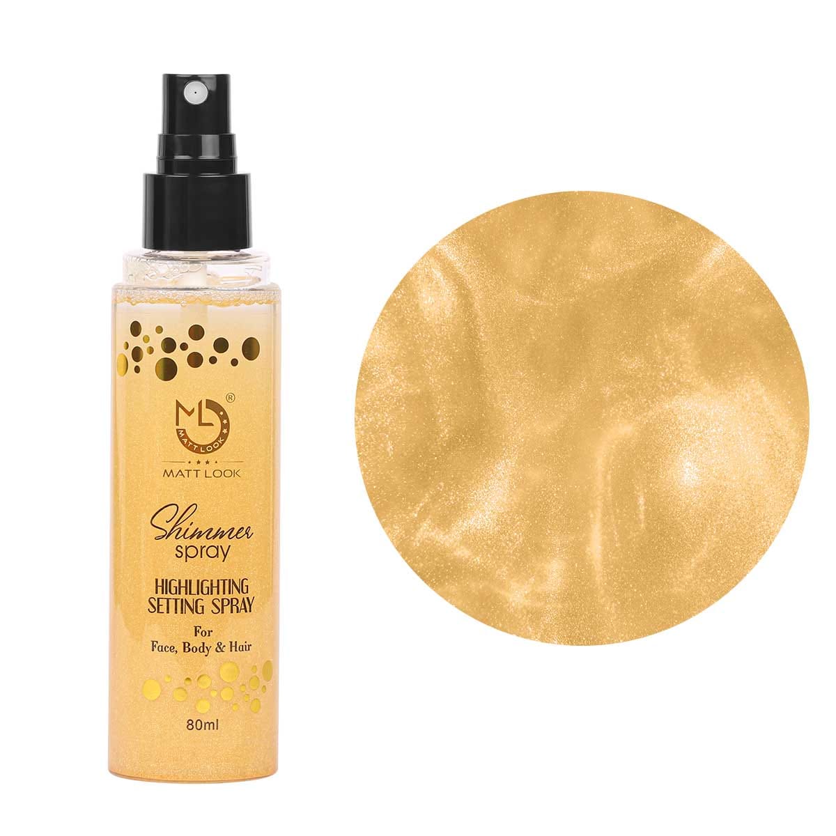 Mattlook Shimmer Highlighting Setting Spray for Face, Body & Hair (80ml)
