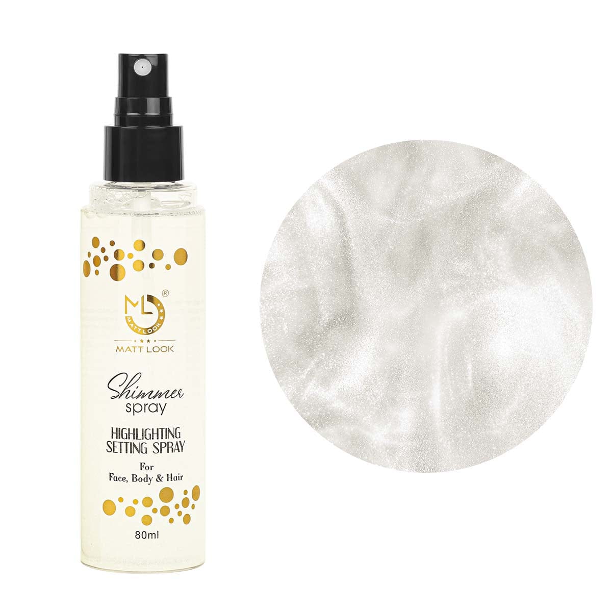 Mattlook Shimmer Highlighting Setting Spray for Face, Body & Hair (80ml)