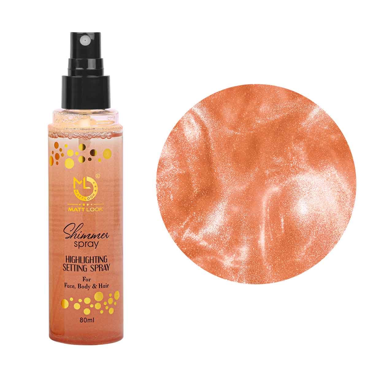 Mattlook Shimmer Highlighting Setting Spray for Face, Body & Hair (80ml)