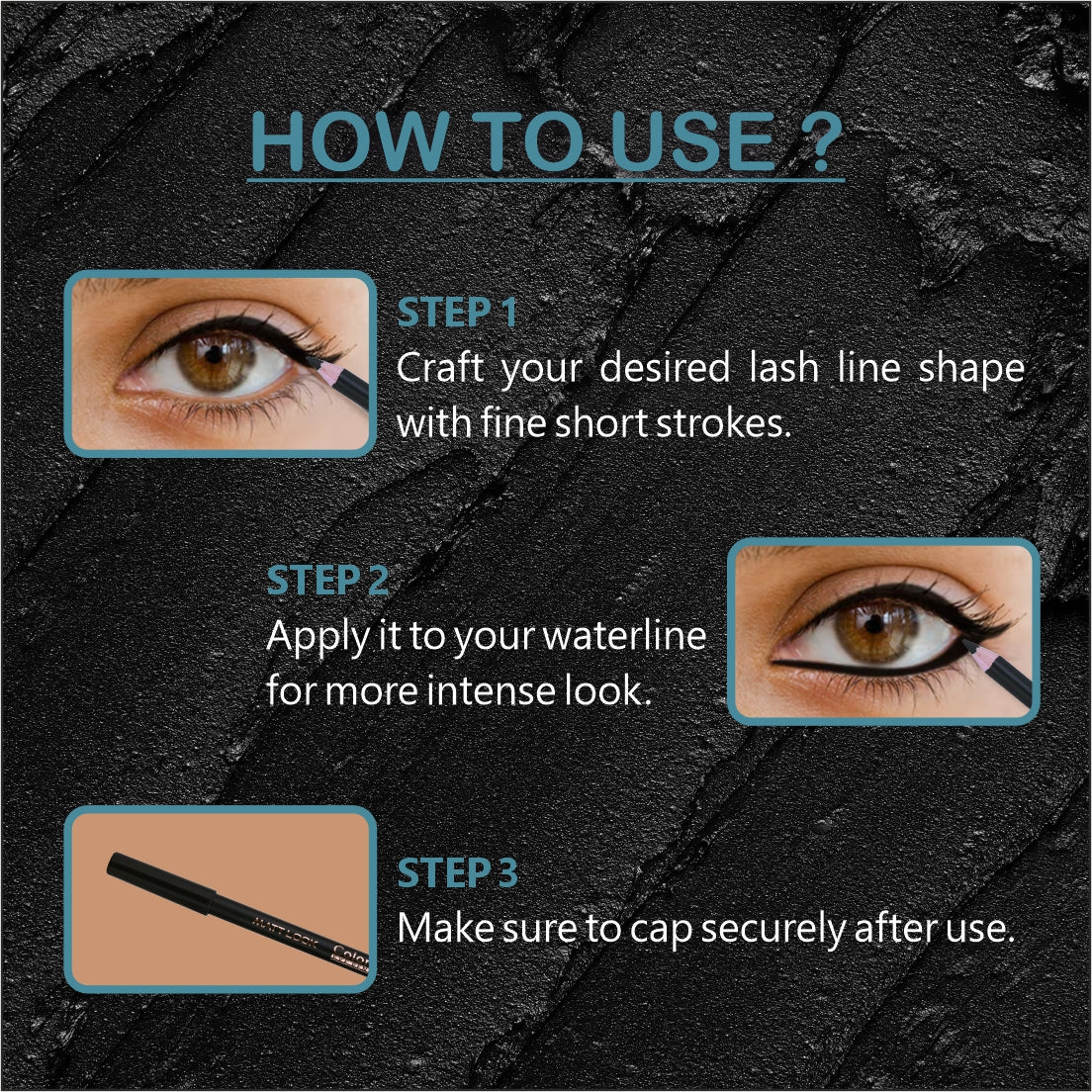 Matt Look Colorite Eye Pencil, Long Lasting, Smudge Proof, Enriched With Vitamin E, Glides Smoothly, One Stroke Application, Handy Product Easy To Carry And Travel Friendly