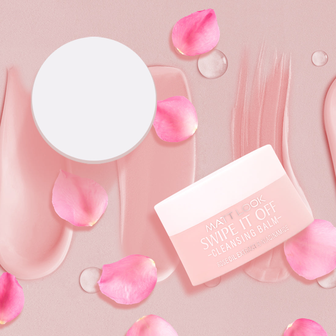 Mattlook Swipe IT off Cleansing Balm - Rose Oil Extract & Niacinamide, Makeup Remover Balm, 40gm