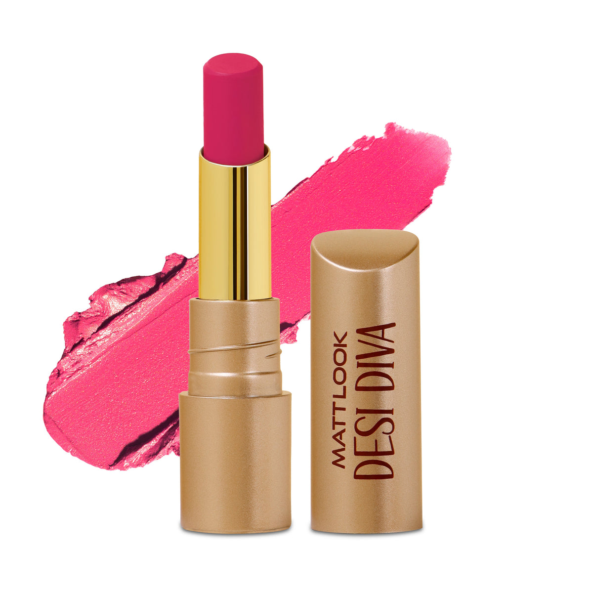 MATT LOOK Desi Diva  HD Lipstick, Hydrating Fromula with Hyaluronic Acid.