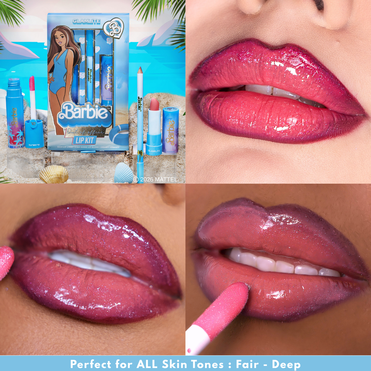 Barbie x Glamlite "Out of Office" Lip Kit