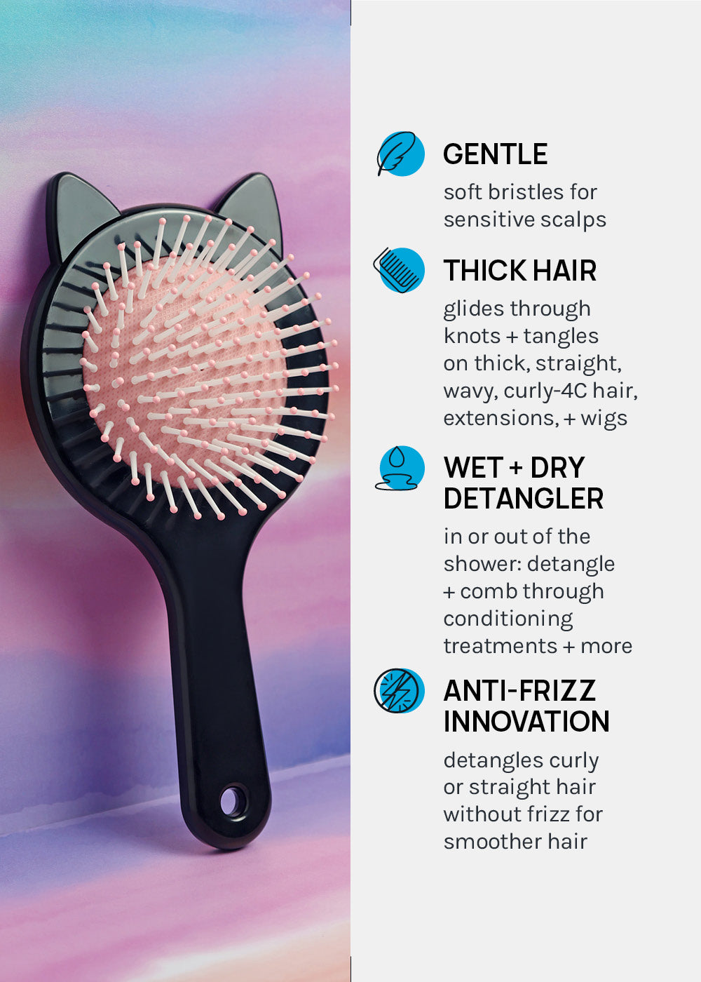 a2o Lab Purrfect Paddle Hair Brush