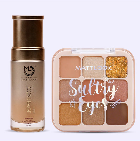 Mattlook High Coverage Foundation and Sultry Eyes  Eyeshadow Palette.