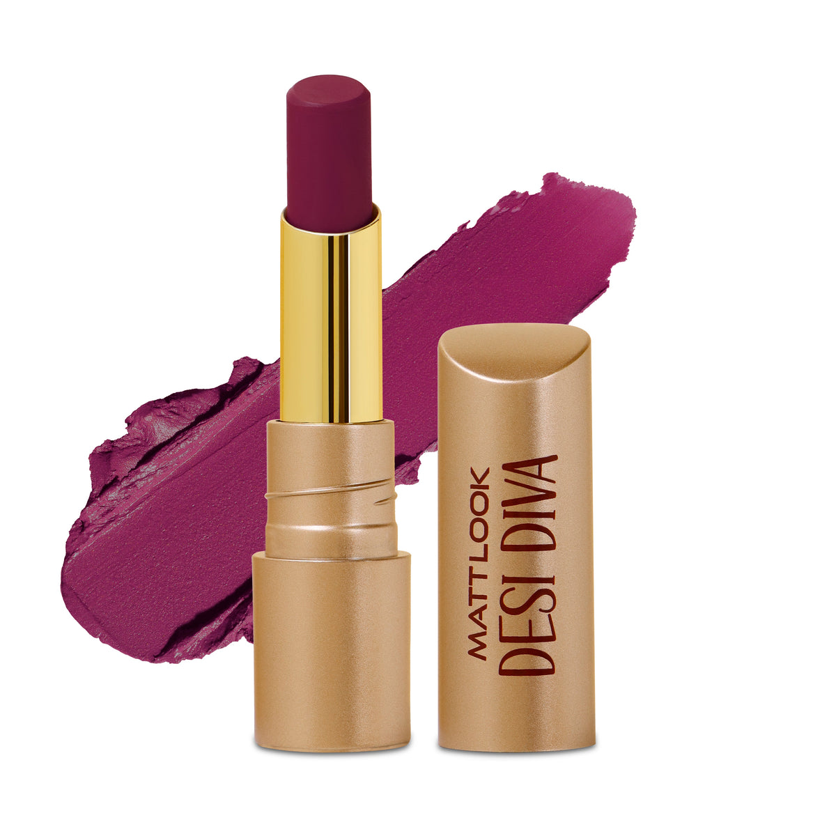 MATT LOOK Desi Diva  HD Lipstick, Hydrating Fromula with Hyaluronic Acid.