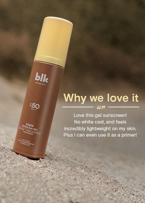 blk cosmetics airveil sun gel spf 50 pa++++ (sunscreen gel)