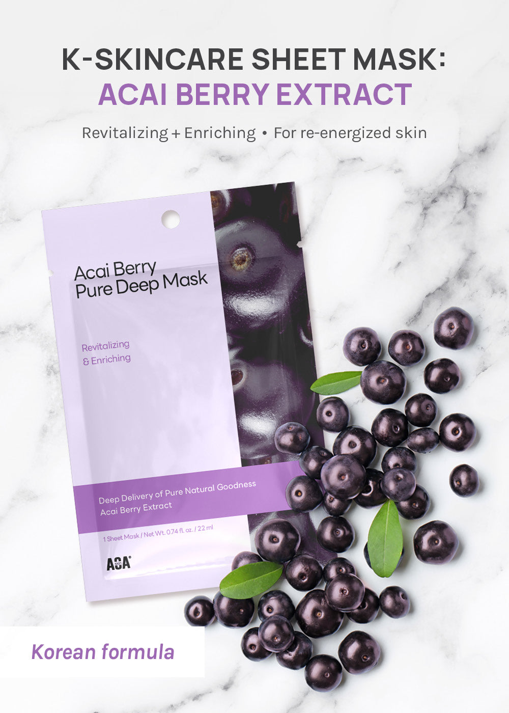 AOA Skin Acai Berry Pure Deep Sheet Mask