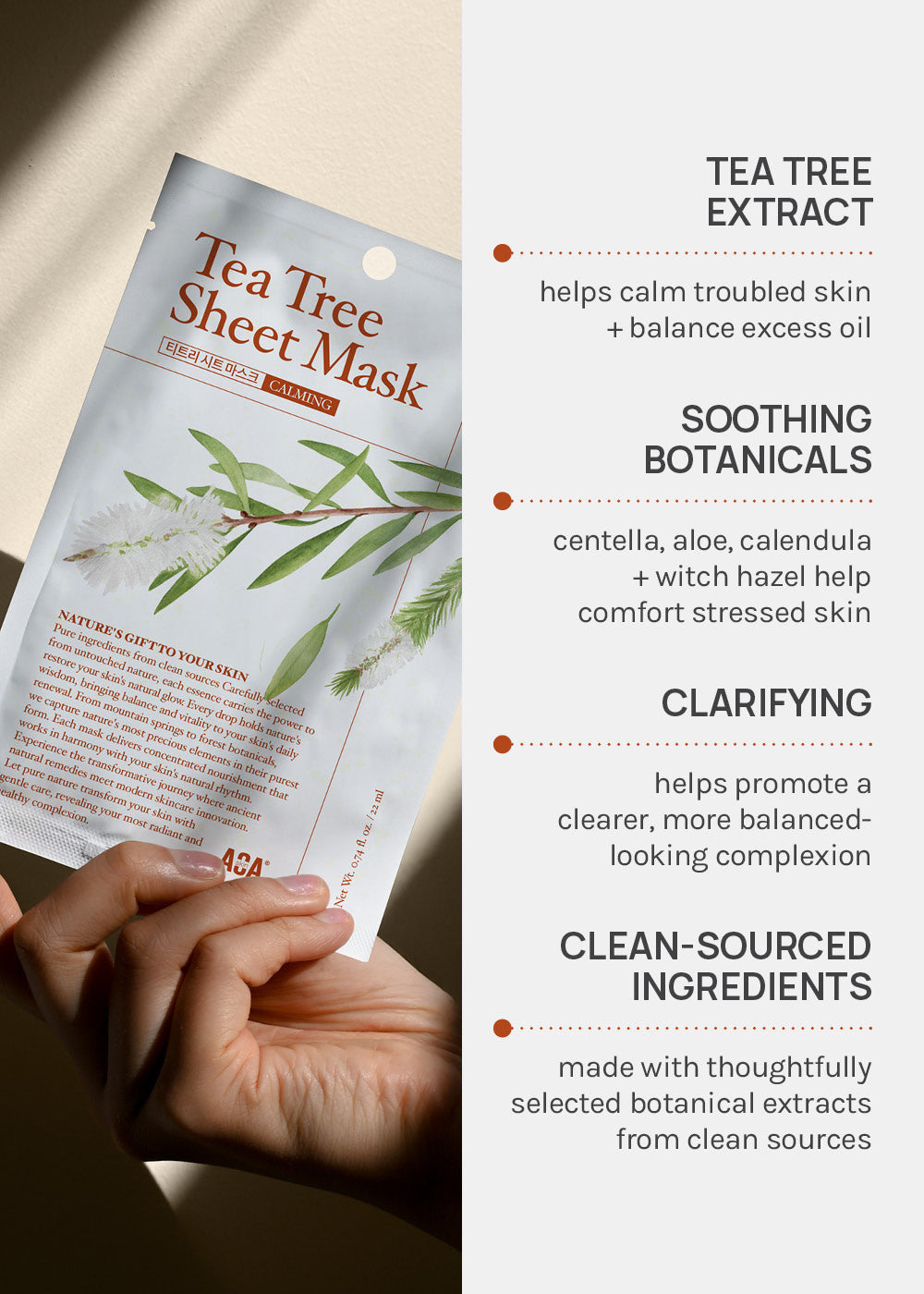 AOA Skin Nature's Gift Tea Tree Sheet Mask