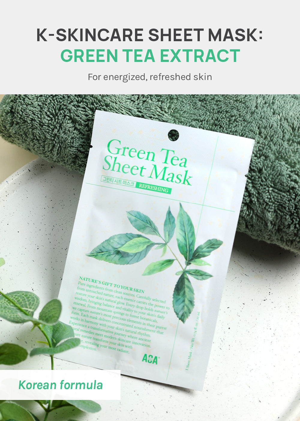 AOA Skin Nature's Gift Green Tea Sheet Mask