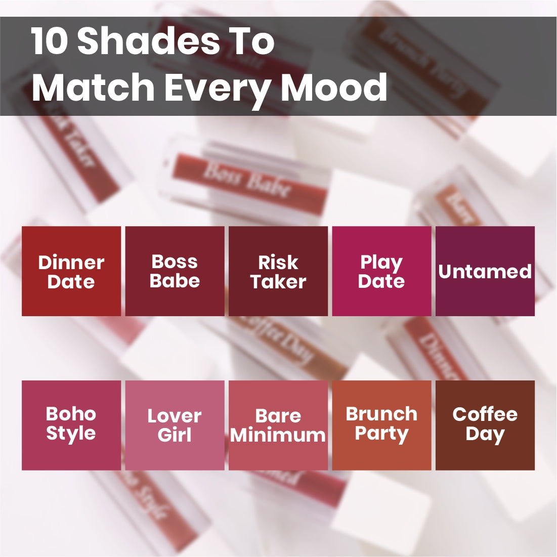 Matt look Match My Mood Liquid Lipstick combo | Set of 10 Lipstick