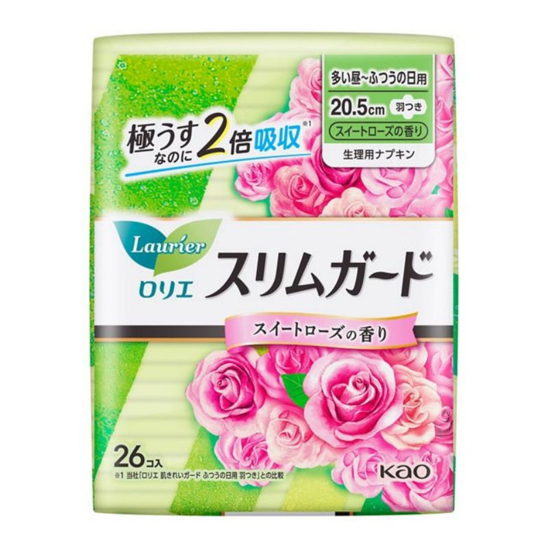 Kao Laurier Slim Guard Sweet Rose Scent Day Pads With Wings 20.5cm 26pcs