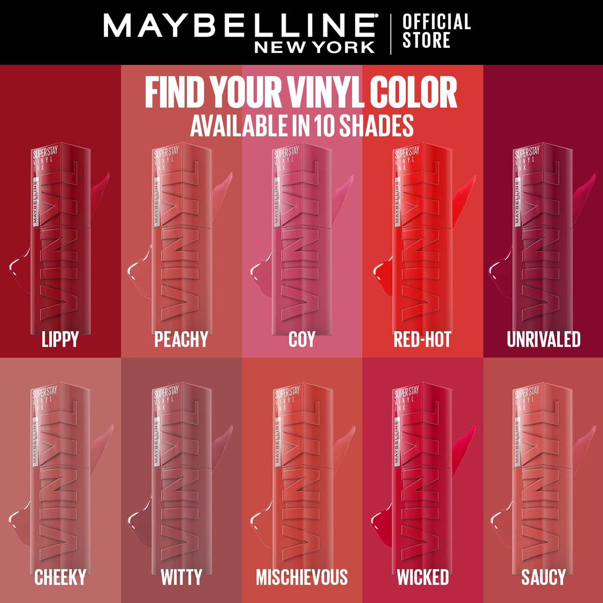 Maybelline's Superstay Vinyl Ink, 16-Hour No-Budge Liquid Lipcolor 4.2ml