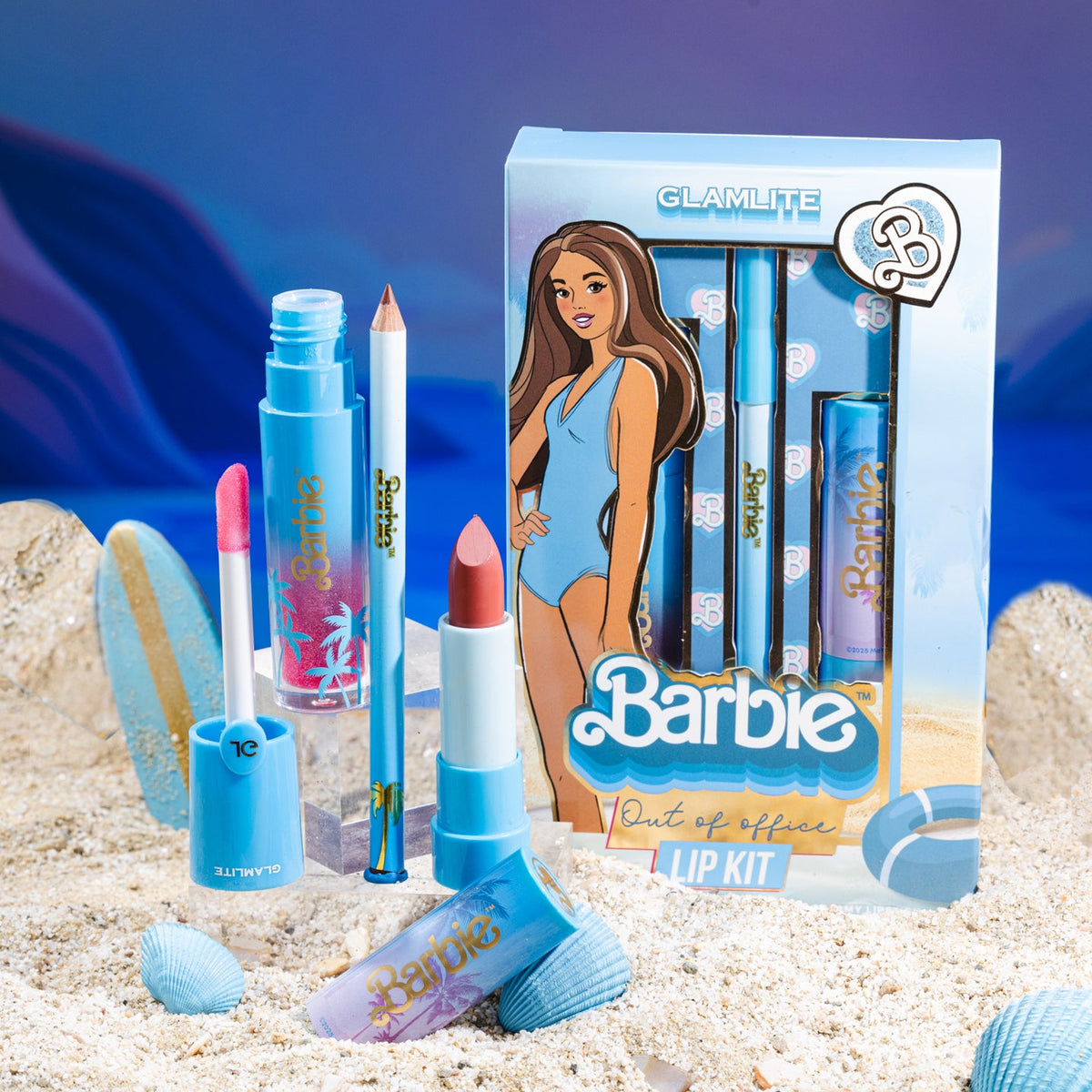 Barbie x Glamlite "Out of Office" Lip Kit
