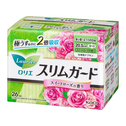 Kao Laurier Slim Guard Sweet Rose Scent Day Pads With Wings 20.5cm 26pcs