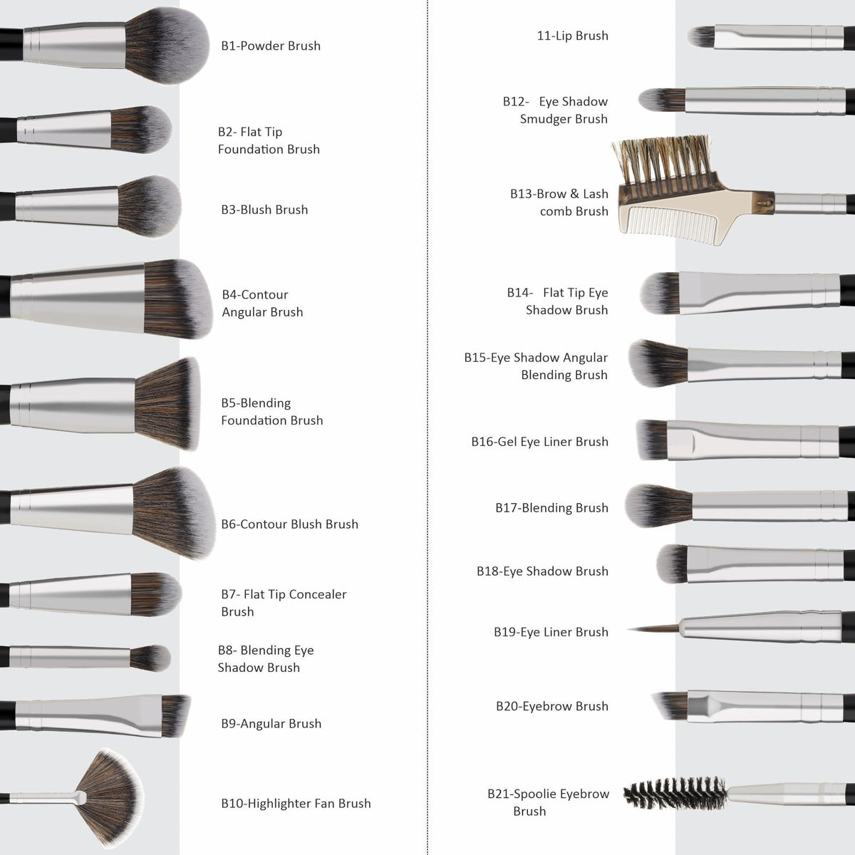 Professional Series Makeup Brush 20 Piece Set