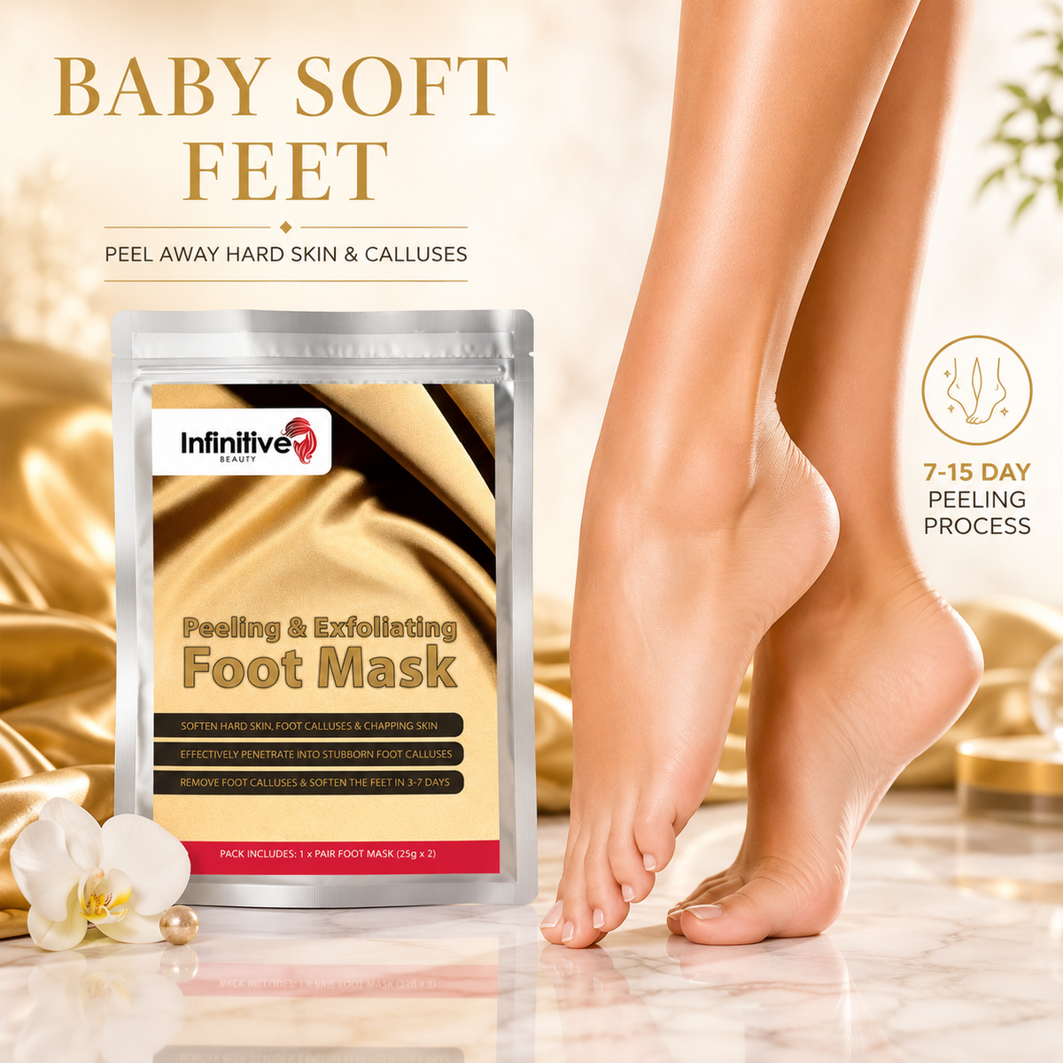 Infinitive Beauty Peeling and Exfoliating Foot Masks
