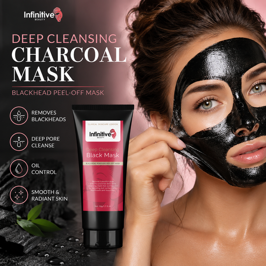 Infinitive Beauty Charcoal Blackhead Peel-Off Mask – Deep Pore Cleansing & Oil Control | Free UK Delivery