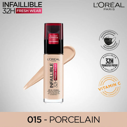 Loreal 24H Infaillible Fresh Wear Foundation in shade 015 Porcelain