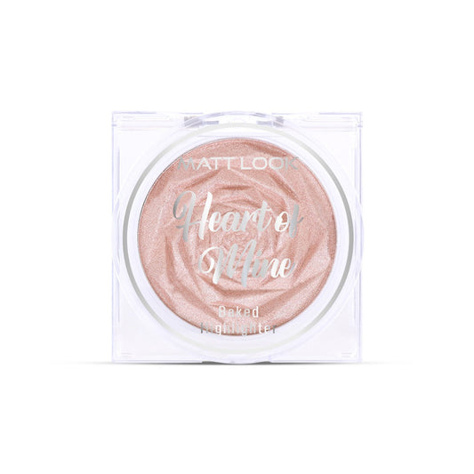 Matt Look Heart of Mine Baked Highlighter, Natural Luminous Glow, Blend seamlessly, Ultra Paralyzed Pigments, Highlighter that works wonders for face, Suitable for all skin types, Dream Light, 8gm
