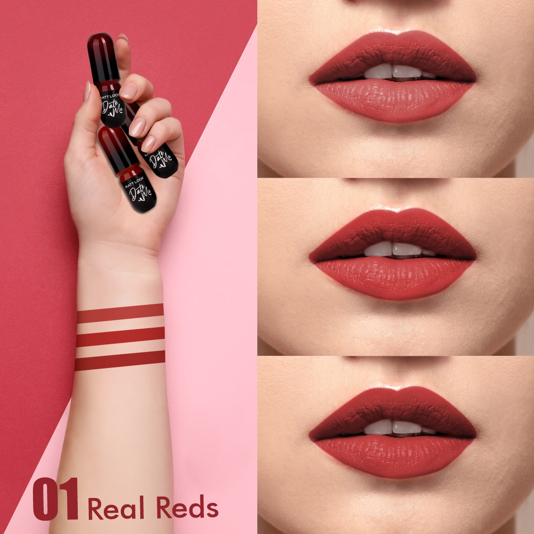 Mattlook Date me Long Stay lipstick, Each Pieces 3.8gm, Pack of 3