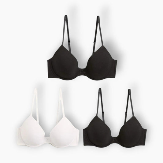 Marks & Spencer Lightly Padded With Wired Bra  Black (Pack of 3)