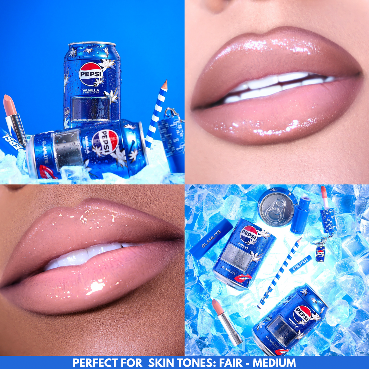 Pepsi x Glamlite "Vanilla" Lip Kit