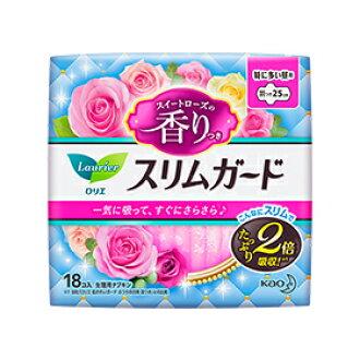 Kao Laurier Sanitary Napkin Ultra Slim Rose Scent For Night Use With Wing 25cm 18Pcs