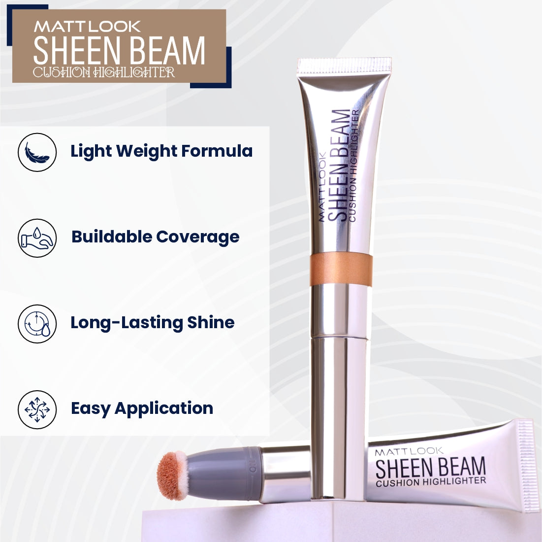 MATT LOOK Sheen Beam Cushion Highlighter, Rose Gold