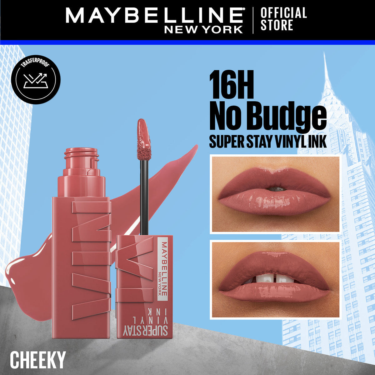 Maybelline's Superstay Vinyl Ink, 16-Hour No-Budge Liquid Lipcolor 4.2ml
