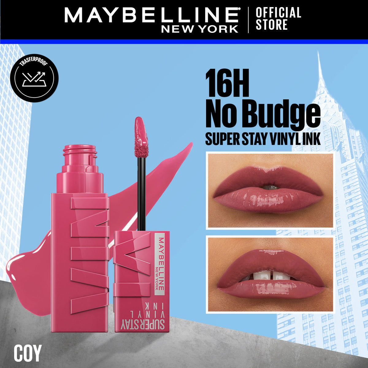 Maybelline's Superstay Vinyl Ink, 16-Hour No-Budge Liquid Lipcolor 4.2ml
