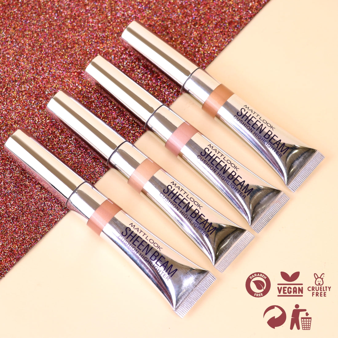 MATT LOOK Sheen Beam Cushion Highlighter, Rose Gold
