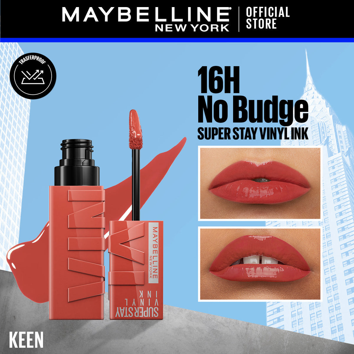 Maybelline's Superstay Vinyl Ink, 16-Hour No-Budge Liquid Lipcolor 4.2ml