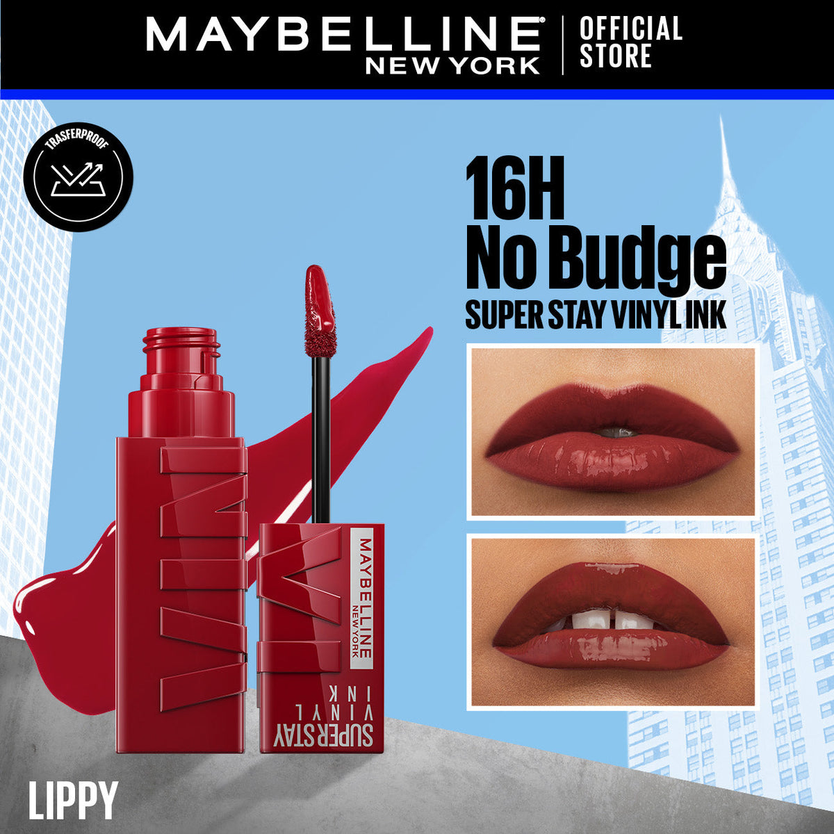 Maybelline's Superstay Vinyl Ink, 16-Hour No-Budge Liquid Lipcolor 4.2ml