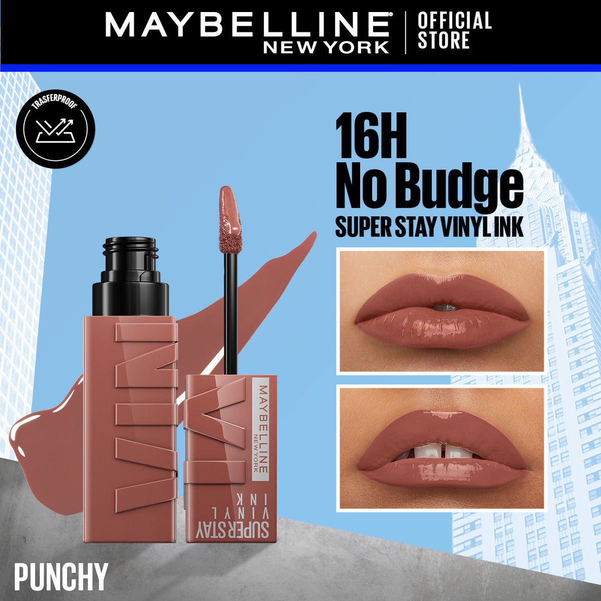 Maybelline's Superstay Vinyl Ink, 16-Hour No-Budge Liquid Lipcolor 4.2ml