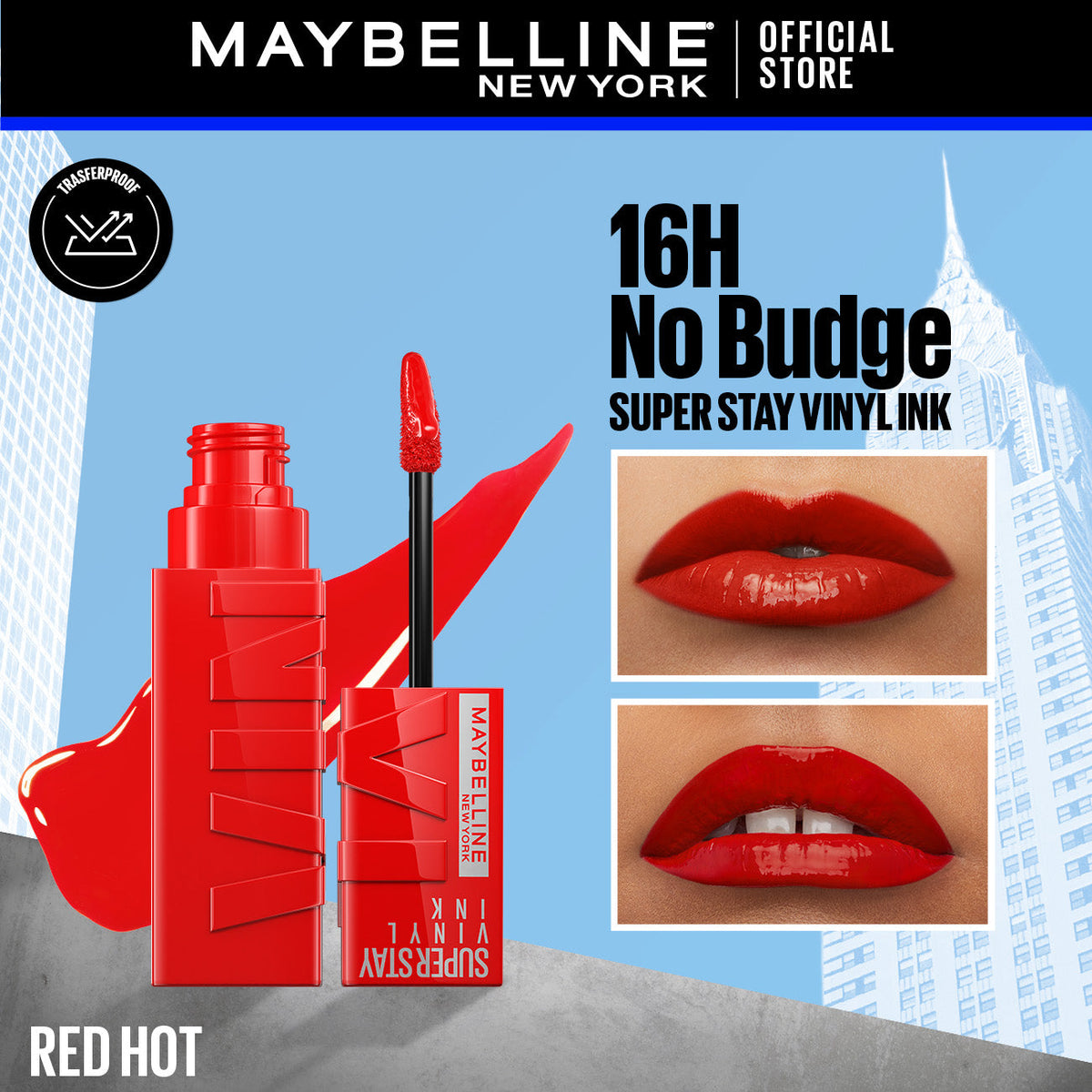 Maybelline's Superstay Vinyl Ink, 16-Hour No-Budge Liquid Lipcolor 4.2ml