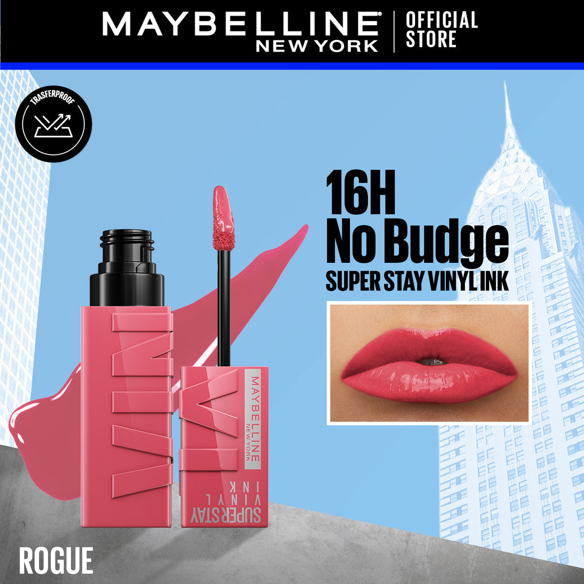 Maybelline's Superstay Vinyl Ink, 16-Hour No-Budge Liquid Lipcolor 4.2ml