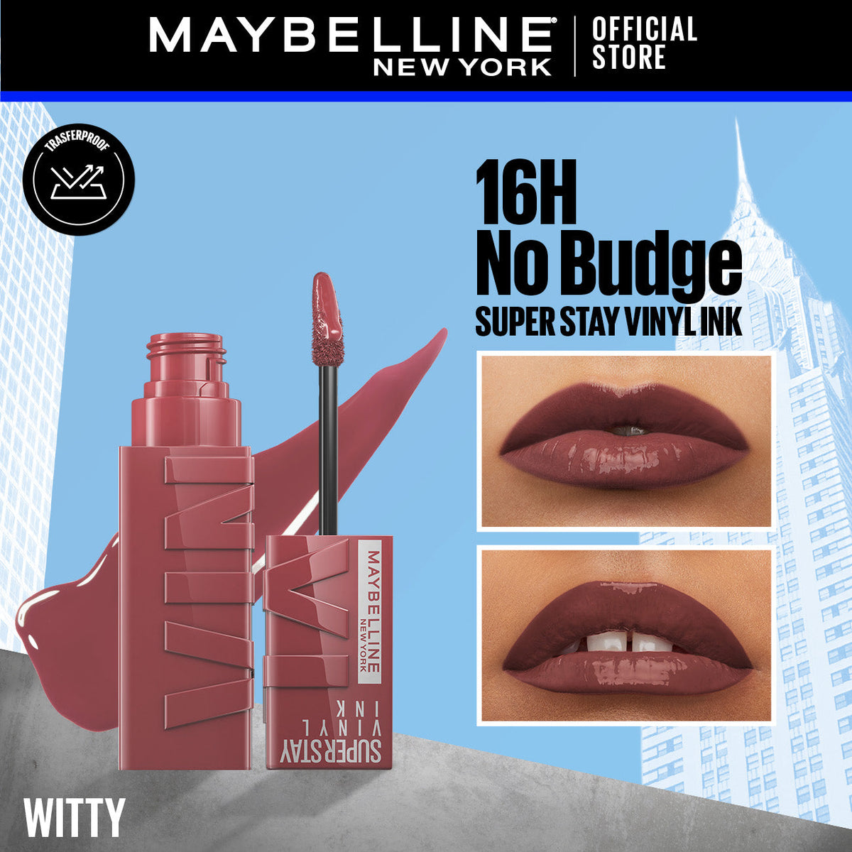 Maybelline's Superstay Vinyl Ink, 16-Hour No-Budge Liquid Lipcolor 4.2ml